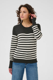 Chandail manches longues pour femme par Kaffe | 10509065 Dgm/Tourterelle | Boutique Vvög, vêtements mode pour homme et femme