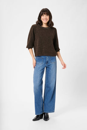 Chandail 3/4 pour femme par Kaffe | 10509262 Café Noir | Boutique Vvög, vêtements mode pour homme et femme