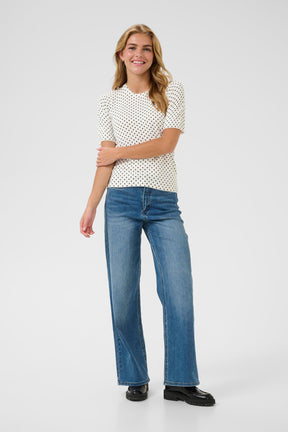 T-Shirt pour femme par Kaffe | 10509548 Craie/Point Noir | Boutique Vvög, vêtements mode pour homme et femme