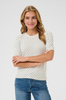 T-Shirt pour femme par Kaffe | 10509548 Craie/Point Noir | Boutique Vvög, vêtements mode pour homme et femme