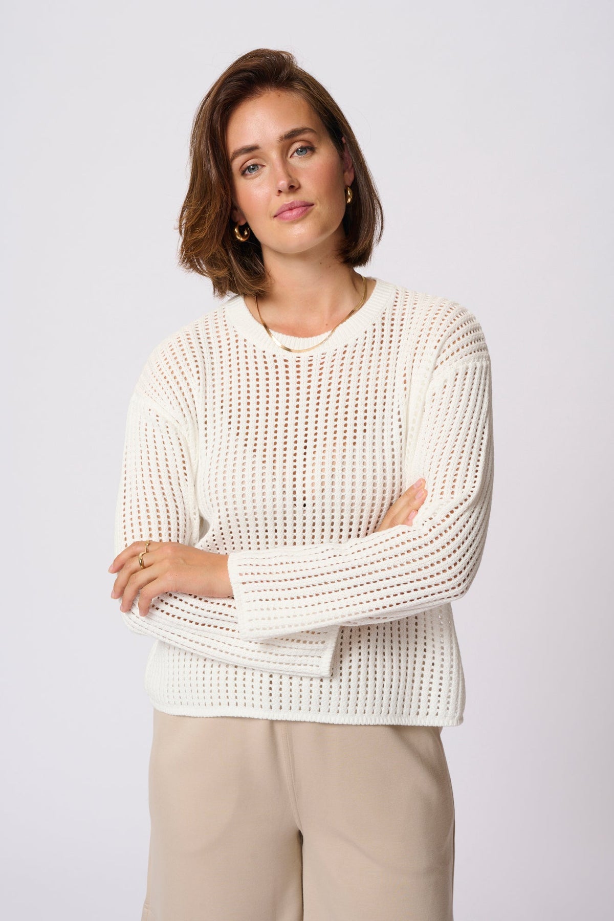Chandail manches longues pour femme par Kaffe | 10509985 Craie | Boutique Vvög, vêtements mode pour homme et femme