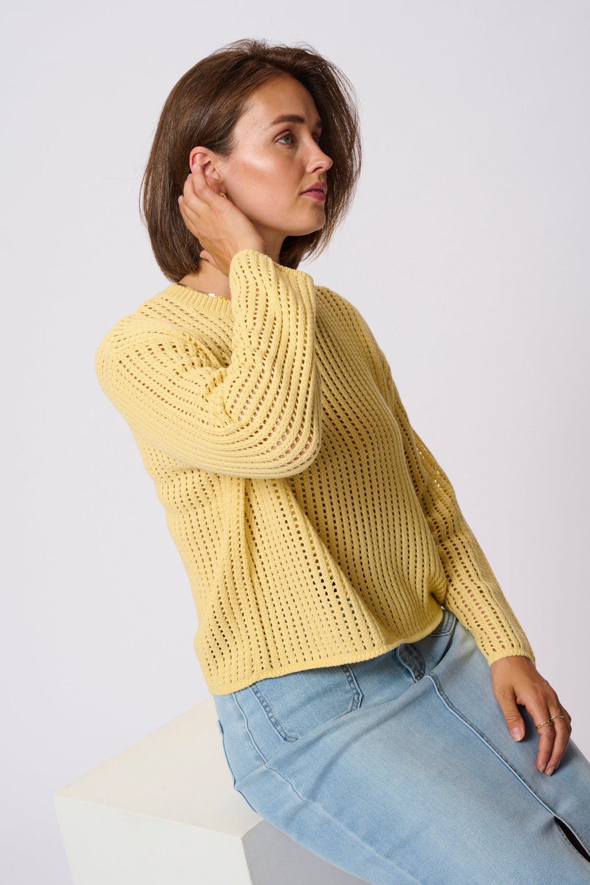 Chandail manches longues pour femme par Kaffe | 10509985 Paille | Boutique Vvög, vêtements mode pour homme et femme