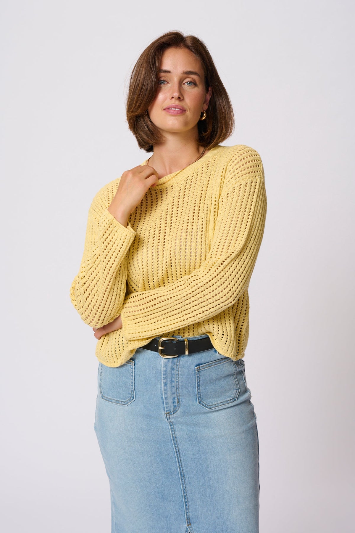 Chandail manches longues pour femme par Kaffe | 10509985 Paille | Boutique Vvög, vêtements mode pour homme et femme