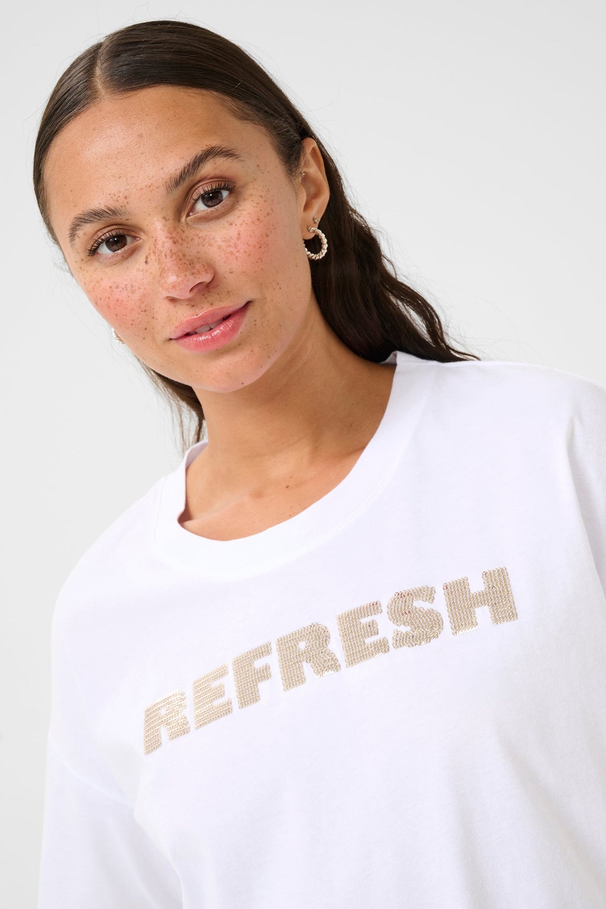 T-Shirt pour femme par Kaffe | 10509999 Blanc | Boutique Vvög, vêtements mode pour homme et femme