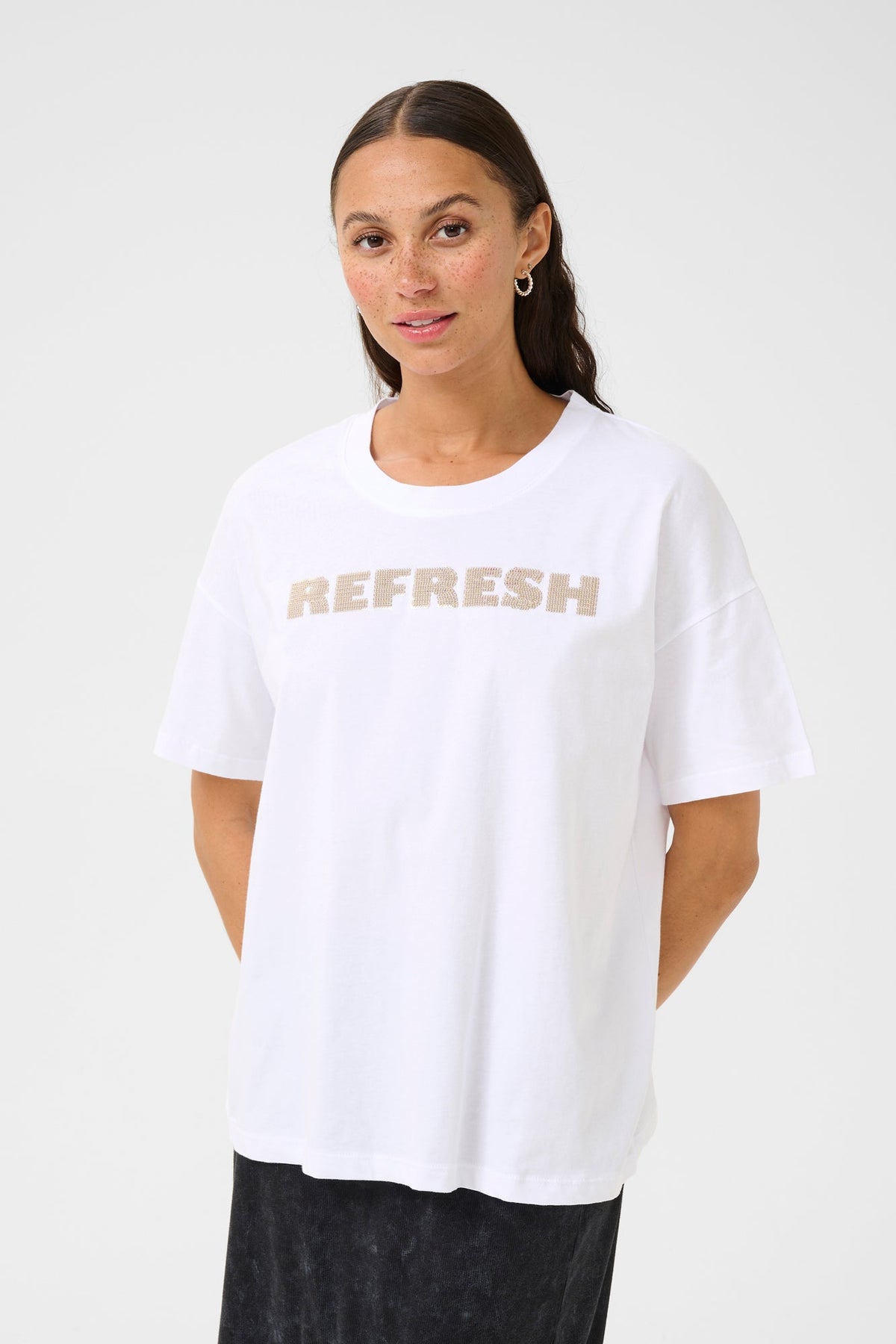 T-Shirt pour femme par Kaffe | 10509999 Blanc | Boutique Vvög, vêtements mode pour homme et femme