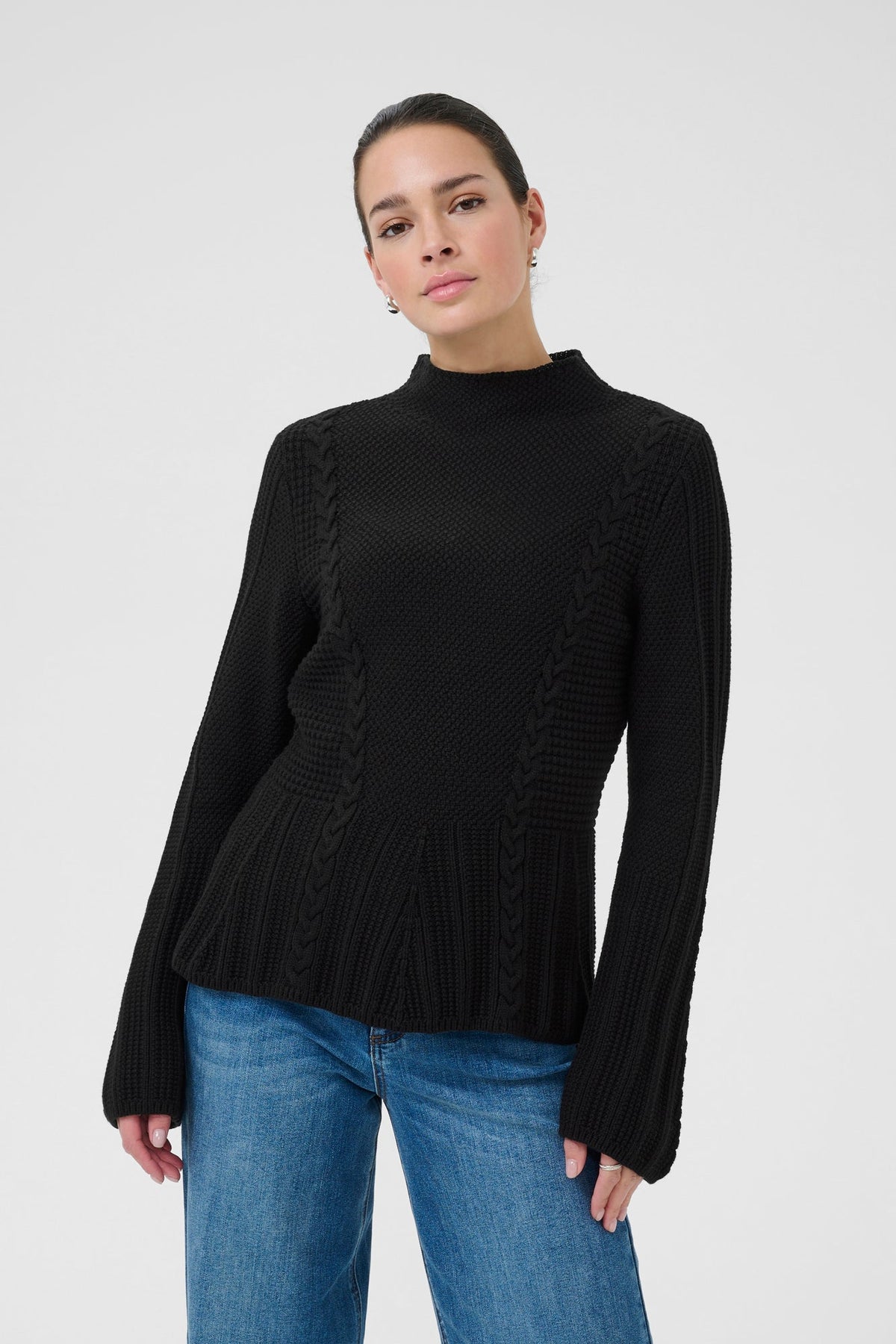 Chandail manches longues pour femme par Kaffe | 10510096 Noir Profond | Boutique Vvög, vêtements mode pour homme et femme