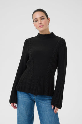 Chandail manches longues pour femme par Kaffe | 10510096 Noir Profond | Boutique Vvög, vêtements mode pour homme et femme