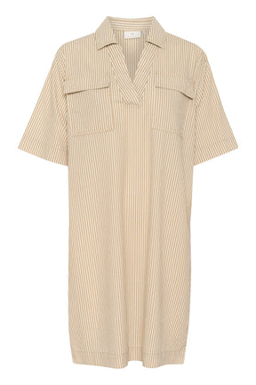 Robe pour femme par Kaffe | 10510107 Chincilla/Blanc | Boutique Vvög, vêtements mode pour homme et femme