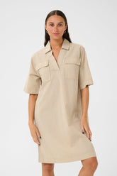 Robe pour femme par Kaffe | 10510107 Chincilla/Blanc | Boutique Vvög, vêtements mode pour homme et femme