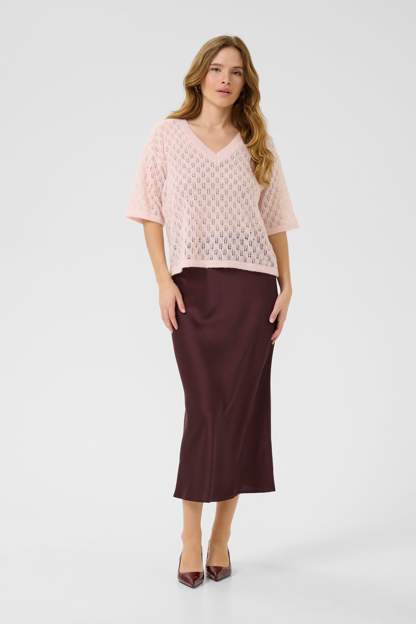 Chandail troué pour femme par Kaffe | 10510171 Mélangé Lotus | Boutique Vvög, vêtements mode pour homme et femme