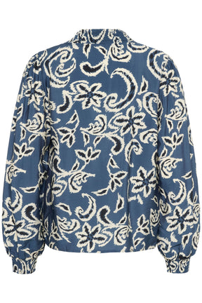 Blouse pour femme par Kaffe | 10510568 Mer De Béring/Blanc | Boutique Vvög, vêtements mode pour homme et femme