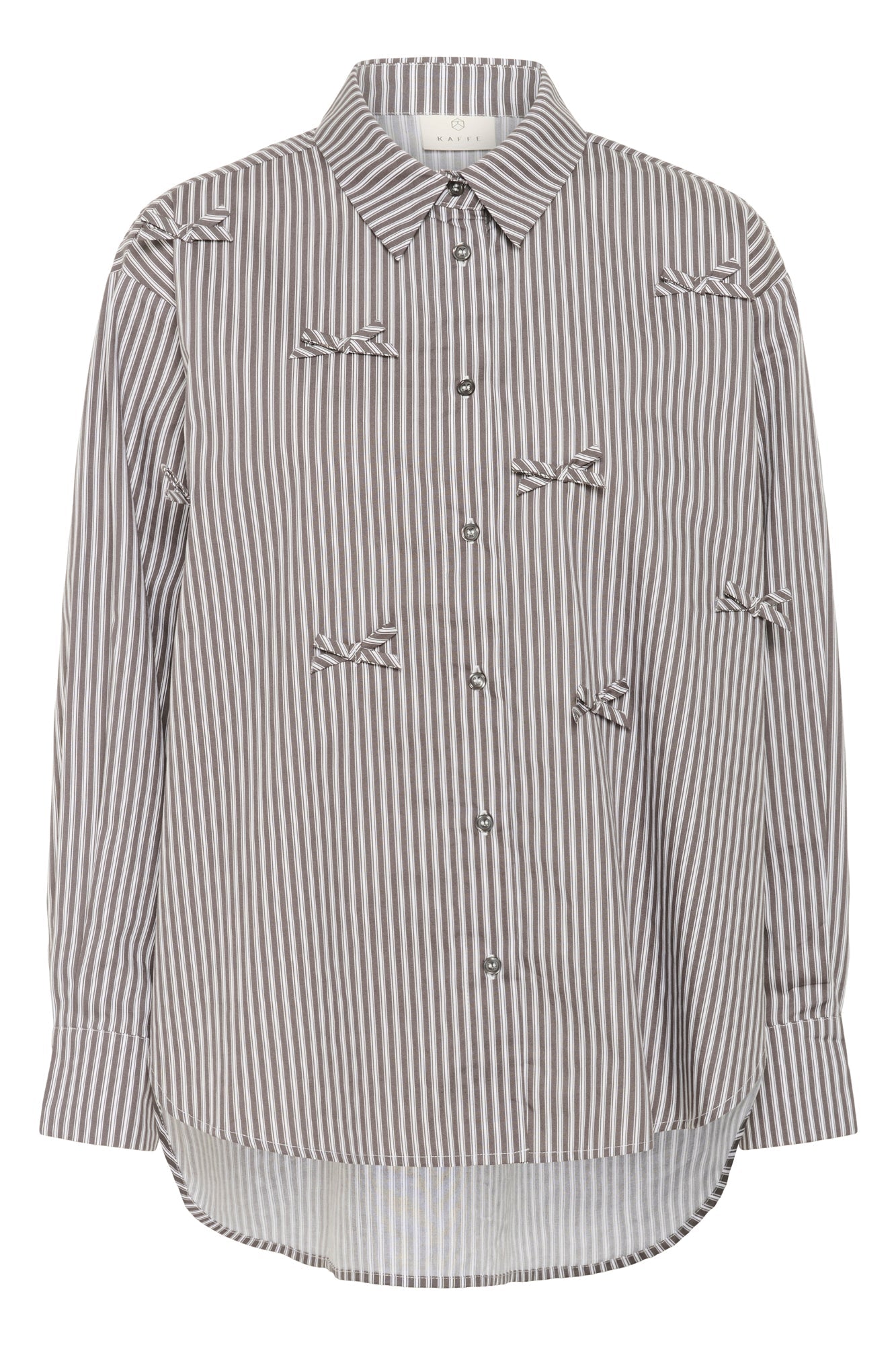 Blouse pour femme par Kaffe | 10510607 Gris/Rayures Blanches | Boutique Vvög, vêtements mode pour homme et femme