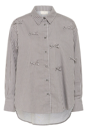 Blouse pour femme par Kaffe | 10510607 Gris/Rayures Blanches | Boutique Vvög, vêtements mode pour homme et femme