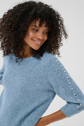 Chandail 3/4 pour femme par Kaffe | 10510632 Bleu Vent | Boutique Vvög, vêtements mode pour homme et femme