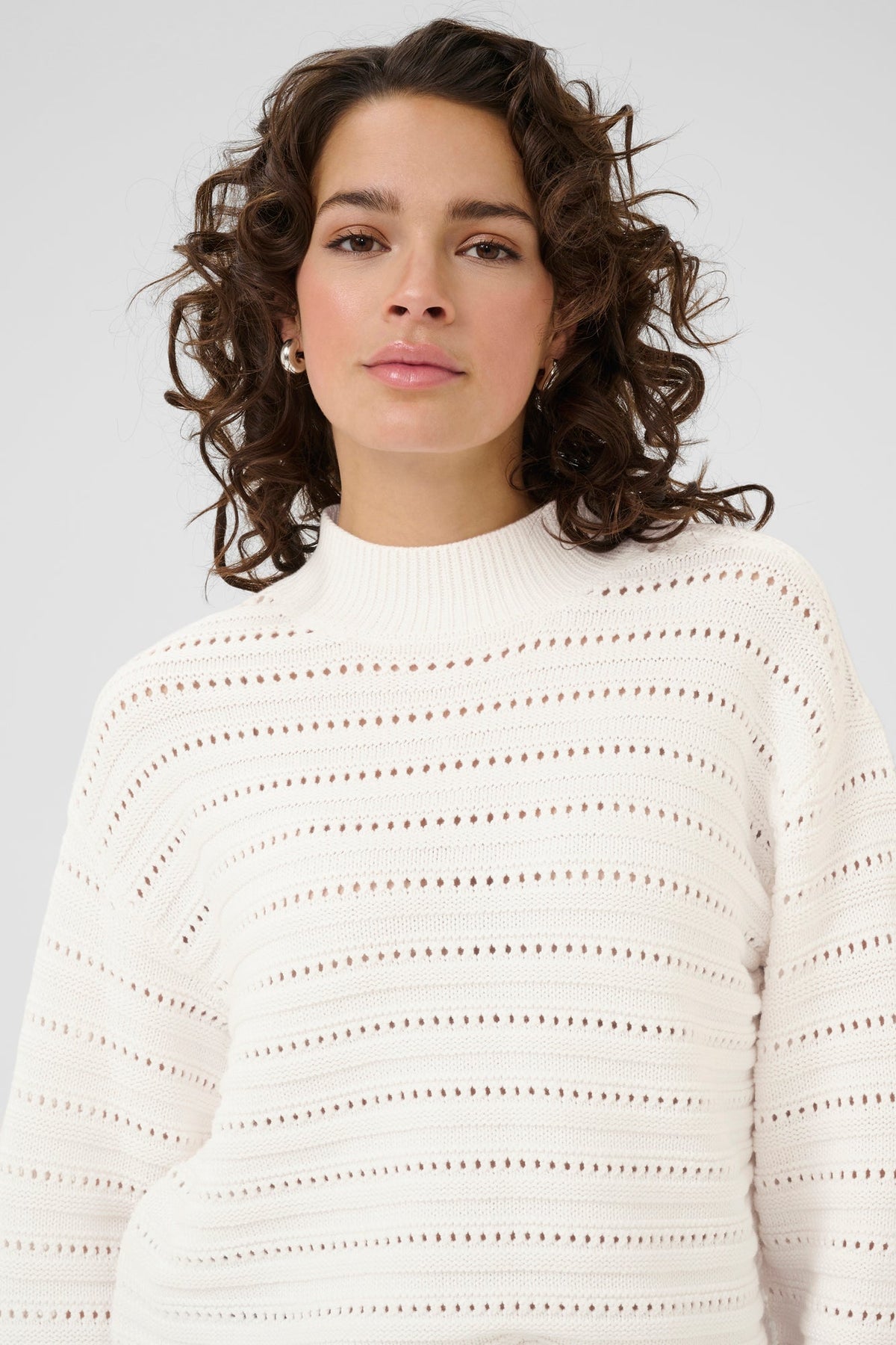 Chandail manches longues pour femme par Kaffe | 10510753 Craie | Boutique Vvög, vêtements mode pour homme et femme