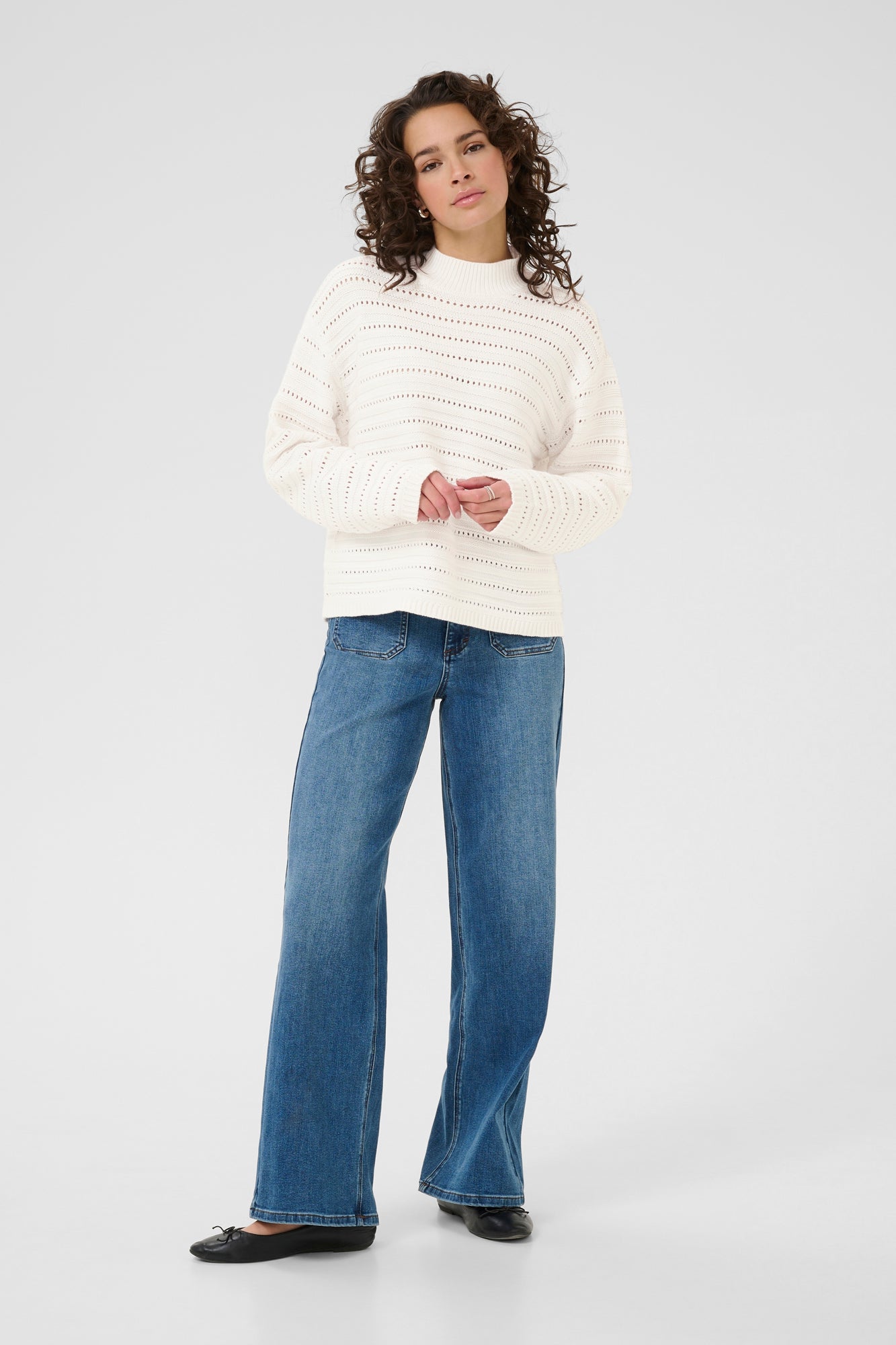 Chandail manches longues pour femme par Kaffe | 10510753 Craie | Boutique Vvög, vêtements mode pour homme et femme