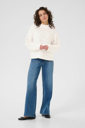 Chandail manches longues pour femme par Kaffe | 10510753 Craie | Boutique Vvög, vêtements mode pour homme et femme