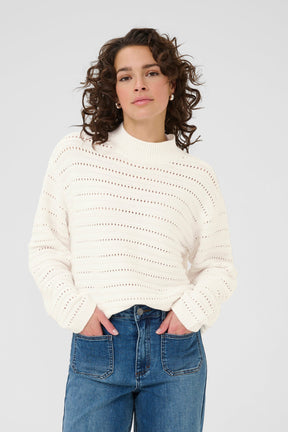 Chandail manches longues pour femme par Kaffe | 10510753 Craie | Boutique Vvög, vêtements mode pour homme et femme