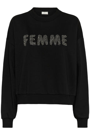 Chandail manches longues pour femme par Kaffe | 10510868 Noir Profond | Boutique Vvög, vêtements mode pour homme et femme