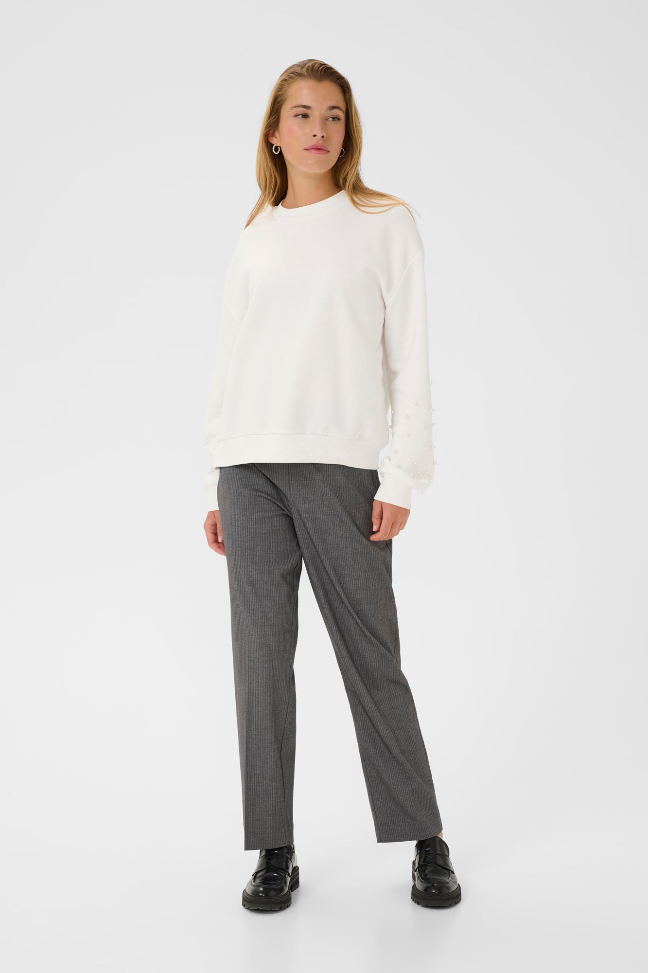 Chandail manches longues pour femme par Kaffe | 10510870 Craie | Boutique Vvög, vêtements mode pour homme et femme