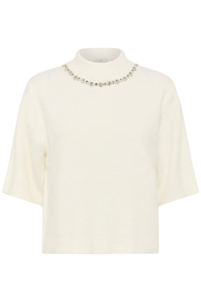 Chandail manches courtes pour femme par Kaffe | 10510878 Craie | Boutique Vvög, vêtements mode pour homme et femme