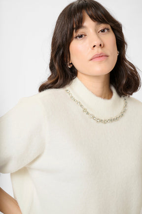 Chandail manches courtes pour femme par Kaffe | 10510878 Craie | Boutique Vvög, vêtements mode pour homme et femme