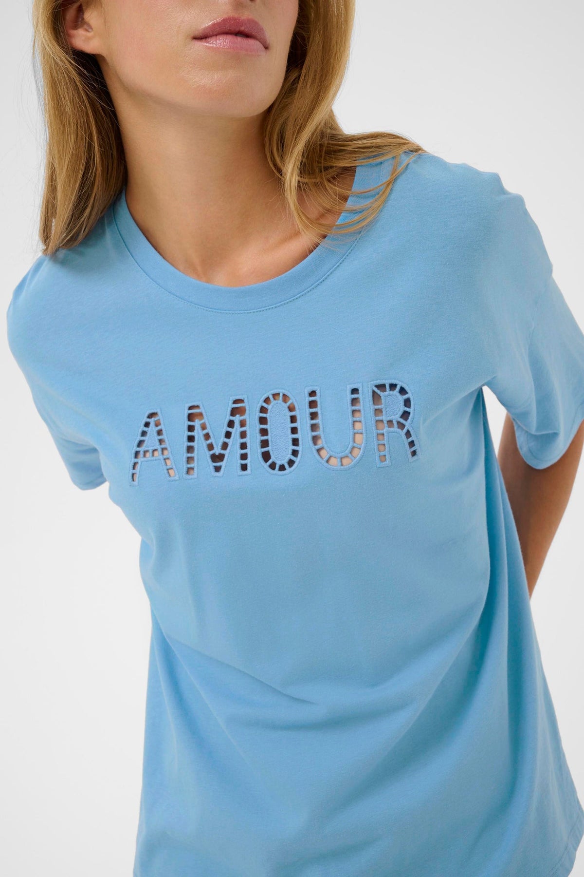T-Shirt pour femme par Kaffe | 10511178 Bleu Azur | Boutique Vvög, vêtements mode pour homme et femme