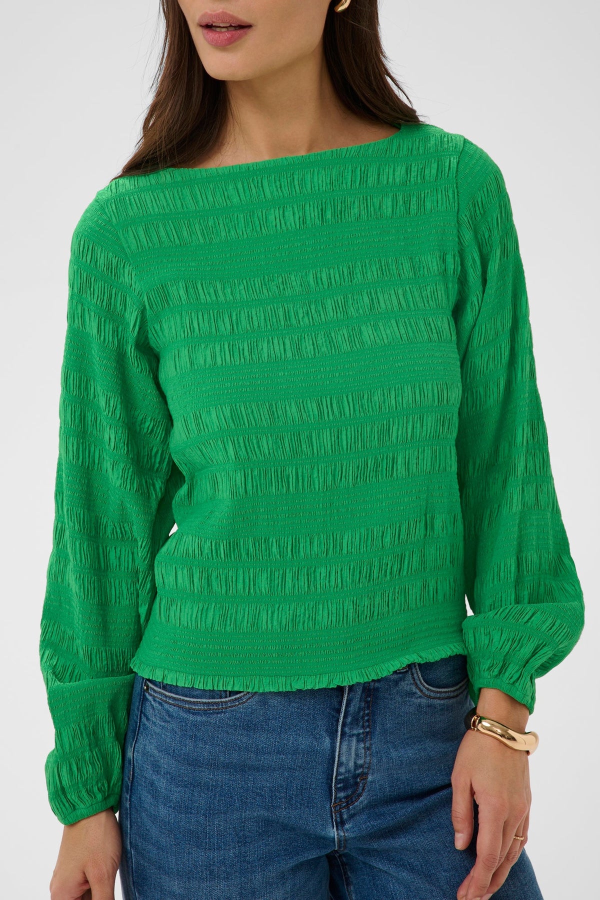 Chandail chiffonné  pour femme par Kaffe | 10511265 Vert Vif | Boutique Vvög, vêtements mode pour homme et femme