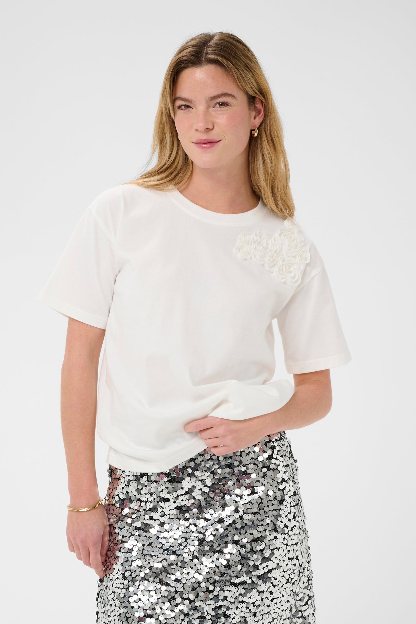 T-Shirt pour femme par Kaffe | 10511300 Craie | Boutique Vvög, vêtements mode pour homme et femme