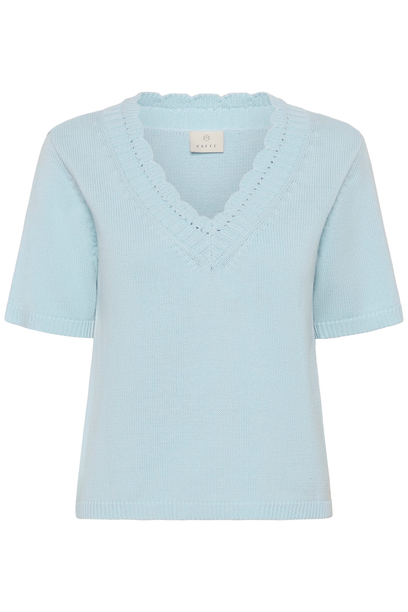 T-Shirt col ouvert pour femme par Kaffe | 10511450 Brise de Nantucket | Boutique Vvög, vêtements mode pour homme et femme