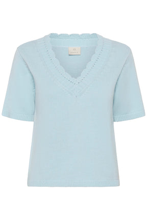 T-Shirt col ouvert pour femme par Kaffe | 10511450 Brise de Nantucket | Boutique Vvög, vêtements mode pour homme et femme