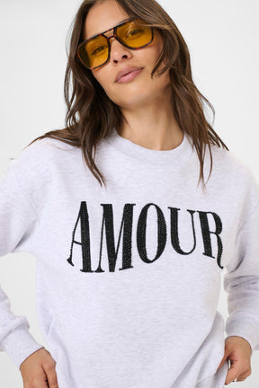 Chandail manches longues pour femme par Kaffe | 10511456 Gris Clair Mélangé | Boutique Vvög, vêtements mode pour homme et femme