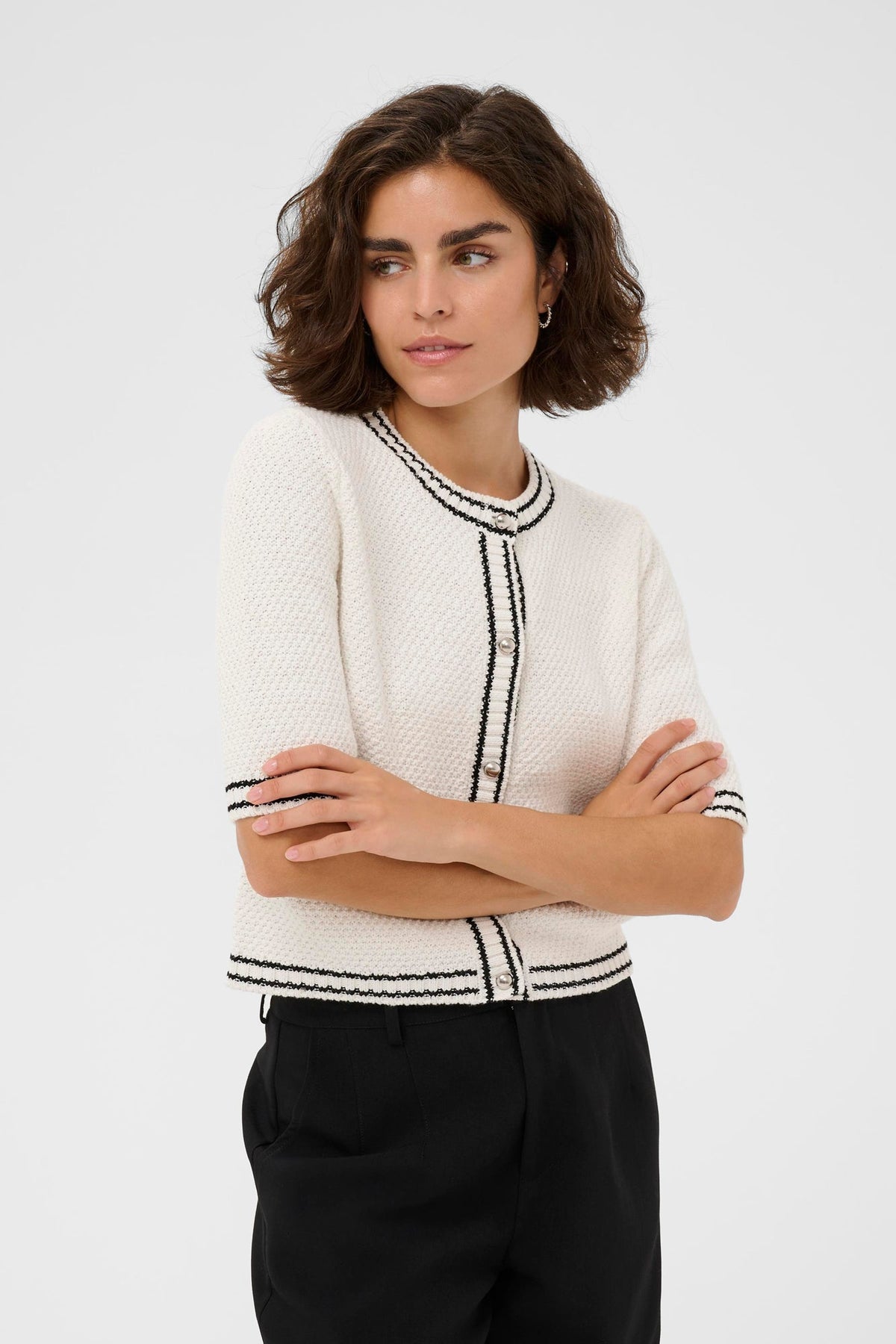 Cardigan pour femme par Kaffe | 10511468 Craie | Boutique Vvög, vêtements mode pour homme et femme
