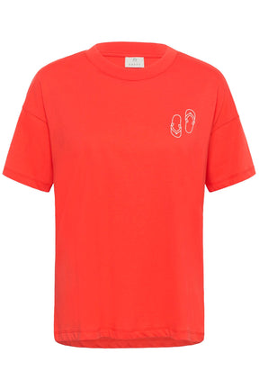 T-Shirt pour femme par Kaffe | 10511507 Rouge coquelicot | Boutique Vvög, vêtements mode pour homme et femme