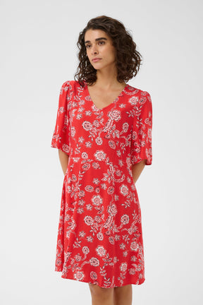 Robe pour femme par Kaffe | 10511557 Craie rouge coquelicot | Boutique Vvög, vêtements mode pour homme et femme