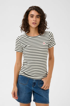 T-Shirt pour femme par Kaffe | 10511591 Craie noir profond | Boutique Vvög, vêtements mode pour homme et femme