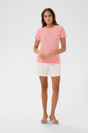 T-Shirt pour femme par Kaffe | 10511591 Craie rouge coquelicot | Boutique Vvög, vêtements mode pour homme et femme