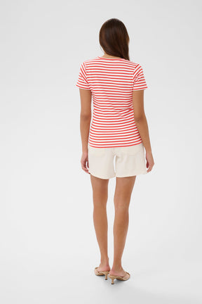T-Shirt pour femme par Kaffe | 10511591 Craie rouge coquelicot | Boutique Vvög, vêtements mode pour homme et femme