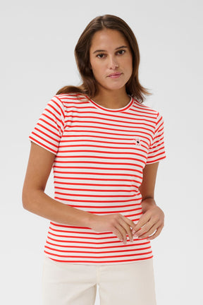 T-Shirt pour femme par Kaffe | 10511591 Craie rouge coquelicot | Boutique Vvög, vêtements mode pour homme et femme