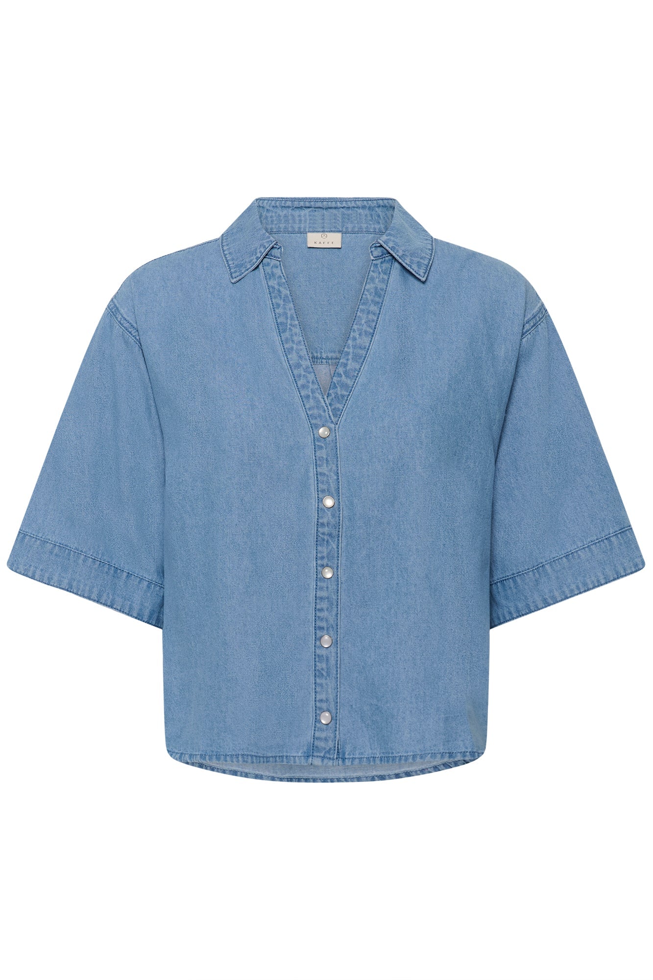 Blouse pour femme par Kaffe | 10511603 Bleu moyen | Boutique Vvög, vêtements mode pour homme et femme
