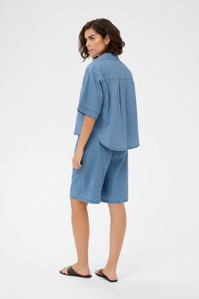 Blouse pour femme par Kaffe | 10511603 Bleu moyen | Boutique Vvög, vêtements mode pour homme et femme