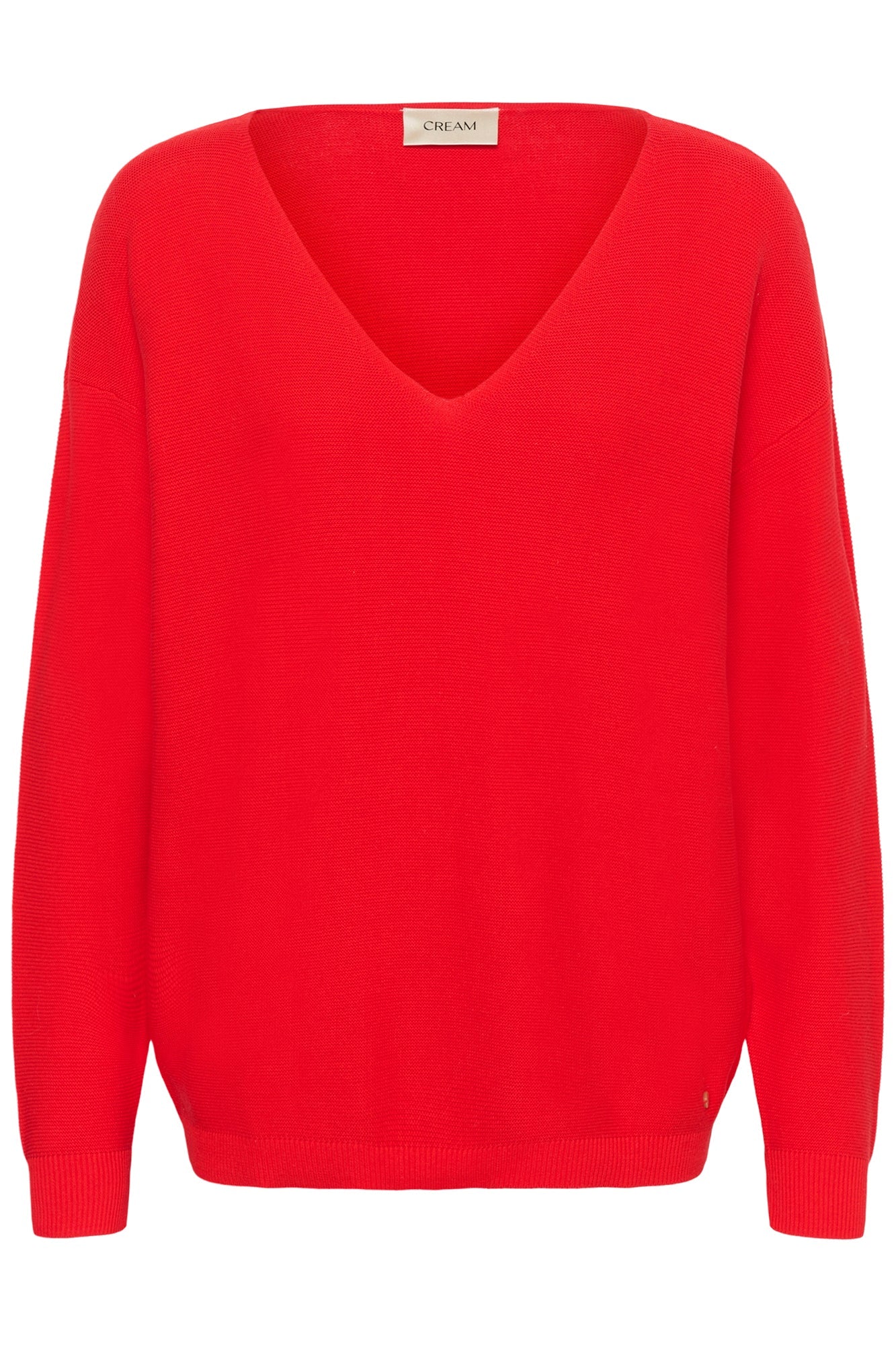 Chandail col V pour femme par Cream | 10608046 Rouge Intense | Boutique Vvög, vêtements mode pour homme et femme