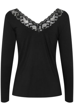 Chandail manches longues pour femme par Cream | 10612762 Noir Absolu | Boutique Vvög, vêtements mode pour homme et femme