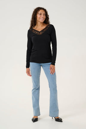 Chandail manches longues pour femme par Cream | 10612762 Noir Absolu | Boutique Vvög, vêtements mode pour homme et femme