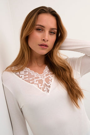 Chandail manches longues pour femme par Cream | 10612762 Blanc Neige | Boutique Vvög, vêtements mode pour homme et femme