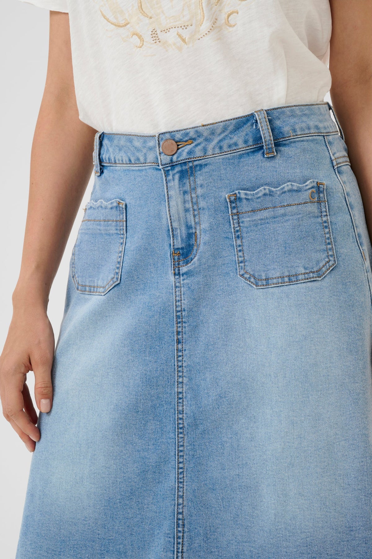 Jupe pour femme par Cream | 10613382 Bleu Moyen Iowa | Boutique Vvög, vêtements mode pour homme et femme