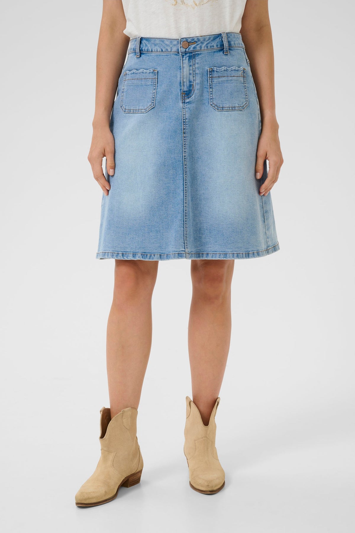 Jupe pour femme par Cream | 10613382 Bleu Moyen Iowa | Boutique Vvög, vêtements mode pour homme et femme