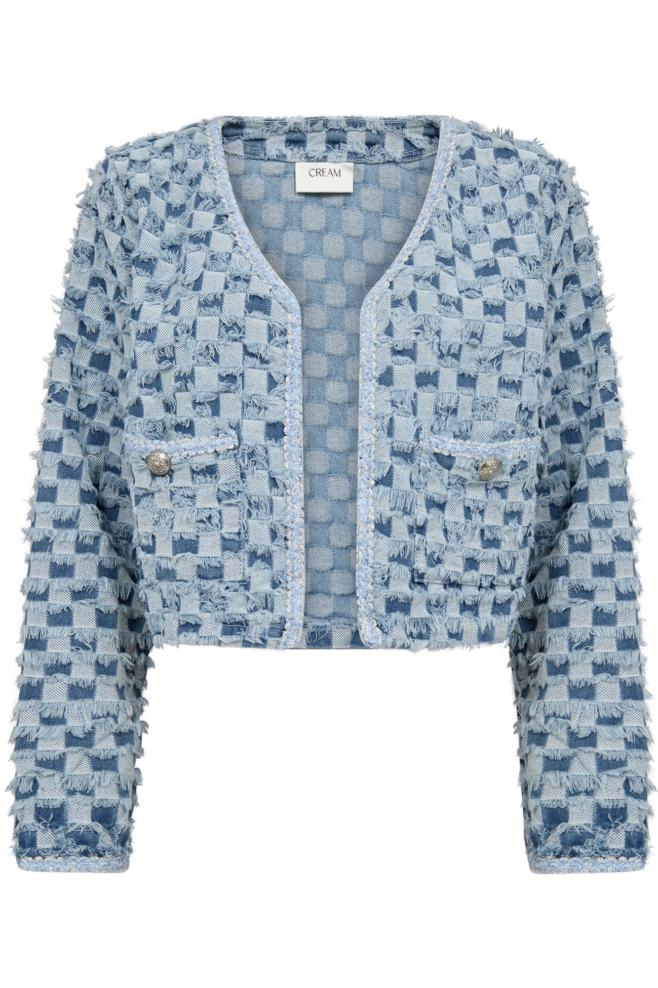 Cardigan pour femme par Cream | 10613699 Bleu Carré | Boutique Vvög, vêtements mode pour homme et femme