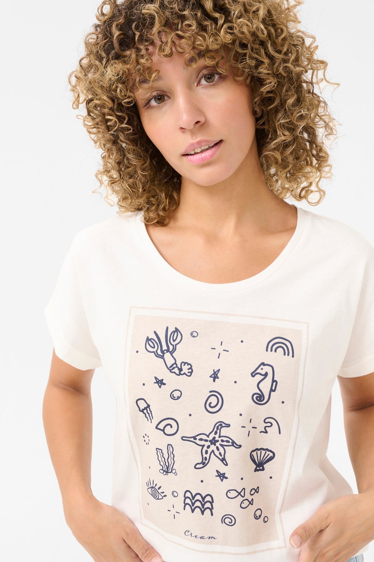 T-Shirt pour femme par Cream | 10613804 Bleu Océan | Boutique Vvög, vêtements mode pour homme et femme