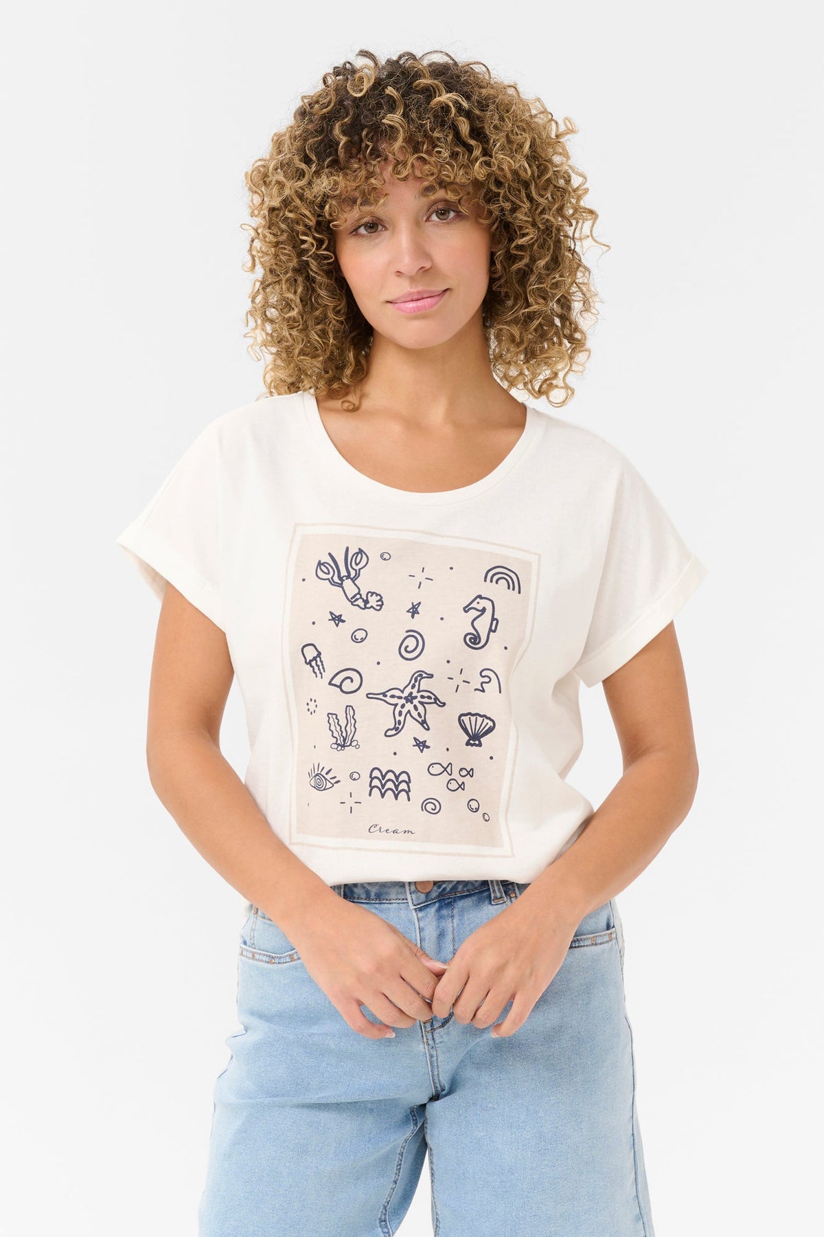 T-Shirt pour femme par Cream | 10613804 Bleu Océan | Boutique Vvög, vêtements mode pour homme et femme